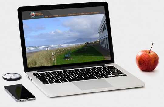 Rockaway Beach Resort website on a desktop image