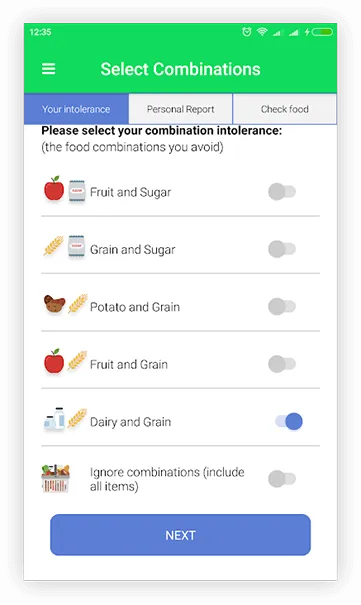 Carroll Food Intolerance додаток